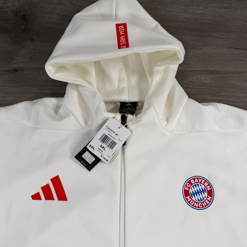 Adidas FC Bayern Munich  Z.N.E. Anthem Jacket Full Zip Hoodie JM9439 Mens 3XL